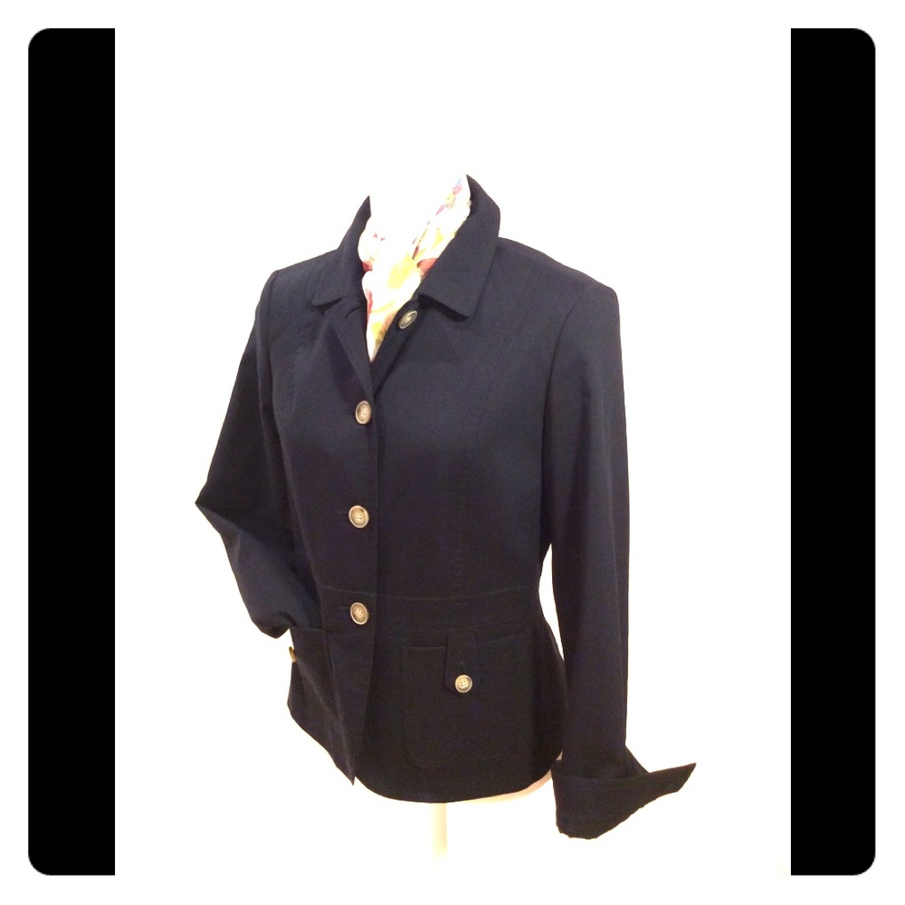 Talbots Black 4 Button Jacket, Work Or Casual - image 1